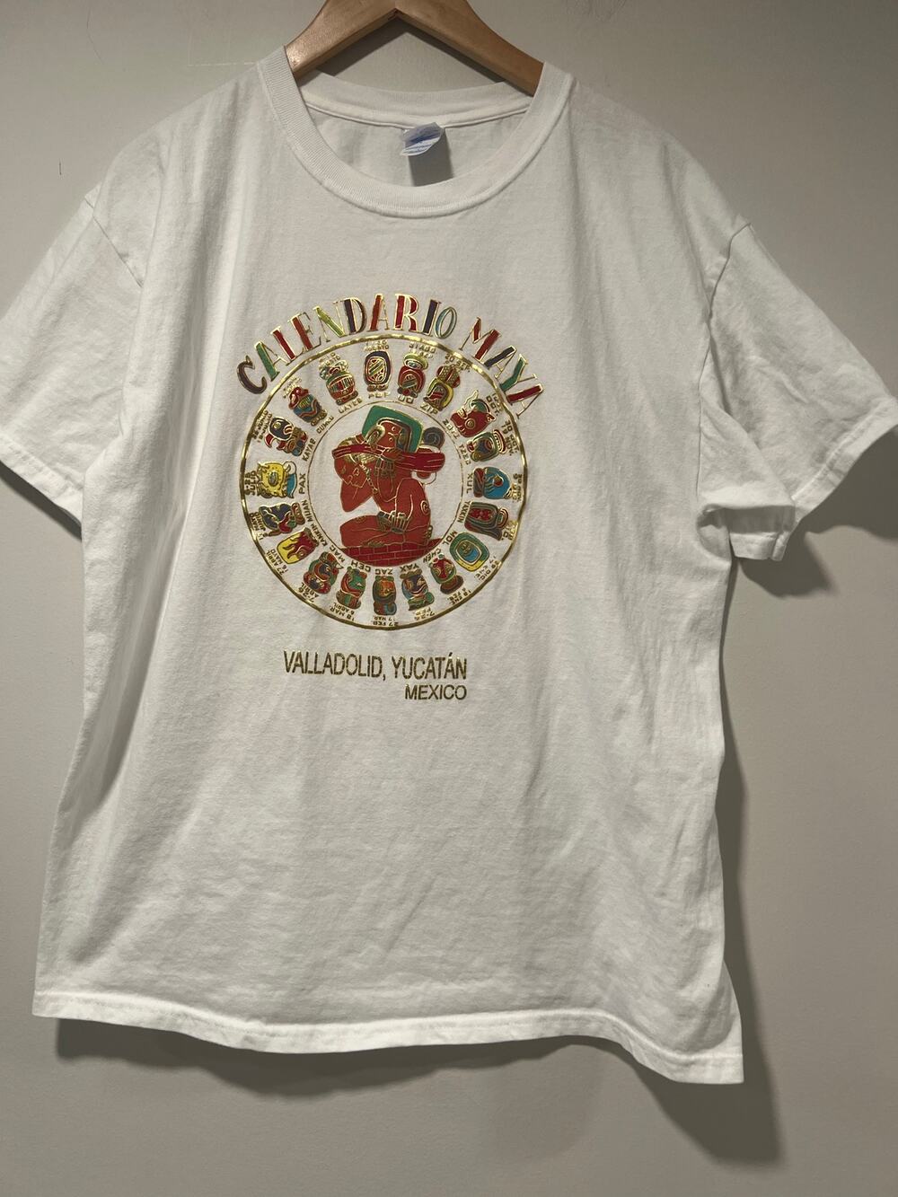 Vintage 80s 90s T-Shirt Yucatan, Mexico Mayan Calendar Size Large JL